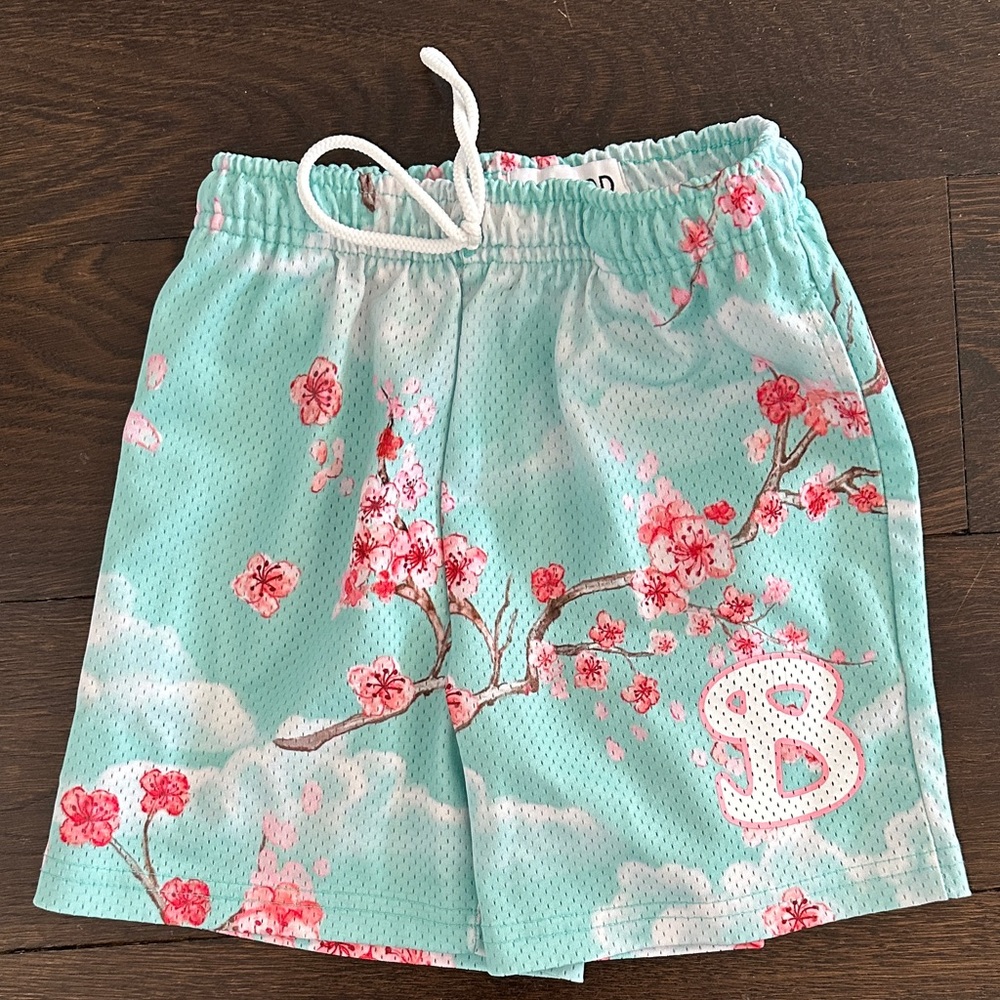 Kids Bucketsquad cherry blossom basketball shorts